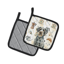 Load image into Gallery viewer, Steel Gray Wirehaired Pointing Griffon Coffee Bar Pair of Pot Holders