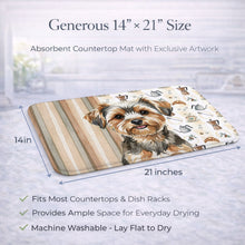 Load image into Gallery viewer, Yorkiepoo Coffee Bar Dish Drying Mat