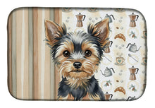 Load image into Gallery viewer, Black and Tan Yorkshire Terrier Coffee Bar Dish Drying Mat