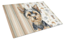 Load image into Gallery viewer, Black and Tan Yorkshire Terrier Coffee Bar Glass Cutting Board