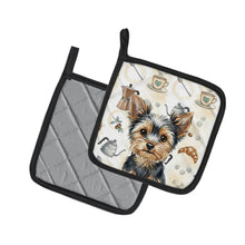 Load image into Gallery viewer, Black and Tan Yorkshire Terrier Coffee Bar Pair of Pot Holders