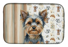 Load image into Gallery viewer, Blue and Tan Yorkshire Terrier Coffee Bar Dish Drying Mat