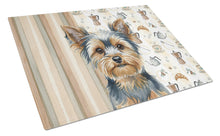 Load image into Gallery viewer, Blue and Tan Yorkshire Terrier Coffee Bar Glass Cutting Board