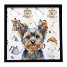 Load image into Gallery viewer, Blue and Tan Yorkshire Terrier Coffee Bar Framed Metal Print