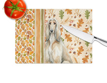 Load image into Gallery viewer, Afghan Hound Heirloom Fall Glass Cutting Board
