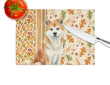 Load image into Gallery viewer, Red Akita Heirloom Fall Glass Cutting Board