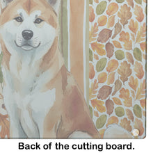 Load image into Gallery viewer, Red Akita Heirloom Fall Glass Cutting Board