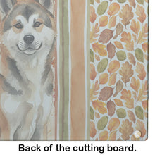 Load image into Gallery viewer, Sesame Akita Heirloom Fall Glass Cutting Board