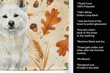 Load image into Gallery viewer, White Akita Heirloom Fall Kitchen Towel