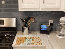 Load image into Gallery viewer, White Akita Heirloom Fall Glass Cutting Board