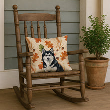 Load image into Gallery viewer, Black and White Alaskan Malamute Heirloom Fall Throw Pillow