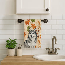 Load image into Gallery viewer, Gray and White Alaskan Malamute Heirloom Fall Kitchen Towel