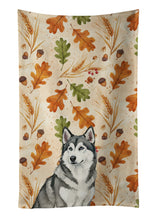 Load image into Gallery viewer, Gray and White Alaskan Malamute Heirloom Fall Kitchen Towel