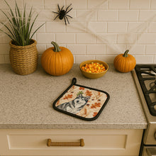 Load image into Gallery viewer, Gray and White Alaskan Malamute Heirloom Fall Pair of Pot Holders