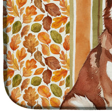 Load image into Gallery viewer, Red and White Alaskan Malamute Heirloom Fall Dish Drying Mat