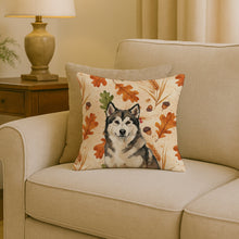 Load image into Gallery viewer, Sable and White Alaskan Malamute Heirloom Fall Throw Pillow