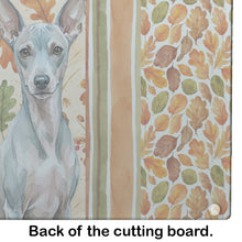 Load image into Gallery viewer, American Hairless Terrier Heirloom Fall Glass Cutting Board