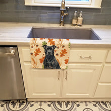 Load image into Gallery viewer, Black American Staffordshire Terrier Heirloom Fall Kitchen Towel