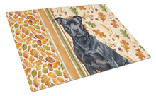 Load image into Gallery viewer, Black American Staffordshire Terrier Heirloom Fall Glass Cutting Board