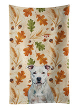 Load image into Gallery viewer, White American Staffordshire Terrier Heirloom Fall Kitchen Towel