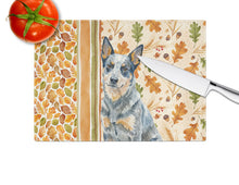 Load image into Gallery viewer, Blue Heeler Australian Cattle Dog Heirloom Fall Glass Cutting Board