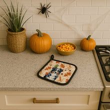 Load image into Gallery viewer, Black Australian Shepherd Heirloom Fall Pair of Pot Holders