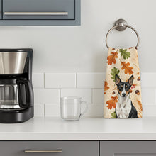 Load image into Gallery viewer, Black and White Basenji Heirloom Fall Kitchen Towel