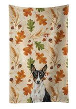 Load image into Gallery viewer, Black and White Basenji Heirloom Fall Kitchen Towel