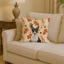 Load image into Gallery viewer, Black and White Basenji Heirloom Fall Throw Pillow