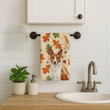 Load image into Gallery viewer, Red and White Basenji Heirloom Fall Kitchen Towel