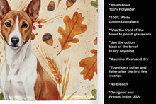 Load image into Gallery viewer, Red and White Basenji Heirloom Fall Kitchen Towel