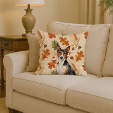 Load image into Gallery viewer, Tricolor and White Basenji Heirloom Fall Throw Pillow