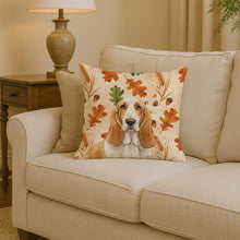 Load image into Gallery viewer, Lemon and White Basset Hound Heirloom Fall Throw Pillow