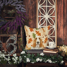 Load image into Gallery viewer, Lemon and White Basset Hound Heirloom Fall Throw Pillow