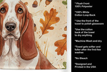 Load image into Gallery viewer, Red and White Basset Hound Heirloom Fall Kitchen Towel