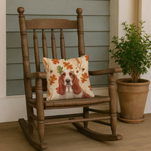 Load image into Gallery viewer, Red and White Basset Hound Heirloom Fall Throw Pillow