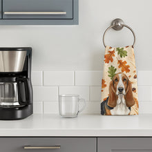 Load image into Gallery viewer, Tricolor and White Basset Hound Heirloom Fall Kitchen Towel