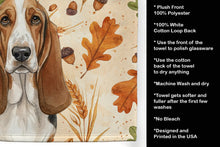 Load image into Gallery viewer, Tricolor and White Basset Hound Heirloom Fall Kitchen Towel