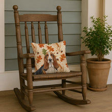 Load image into Gallery viewer, Tricolor and White Basset Hound Heirloom Fall Throw Pillow