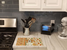 Load image into Gallery viewer, Lemon and White Beagle Heirloom Fall Glass Cutting Board