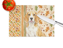 Load image into Gallery viewer, Lemon and White Beagle Heirloom Fall Glass Cutting Board