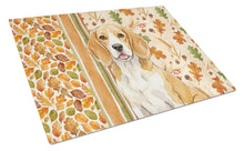 Load image into Gallery viewer, Lemon and White Beagle Heirloom Fall Glass Cutting Board