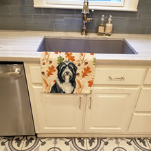 Load image into Gallery viewer, Black Bearded Collie Heirloom Fall Kitchen Towel