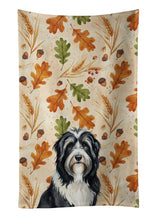 Load image into Gallery viewer, Black Bearded Collie Heirloom Fall Kitchen Towel