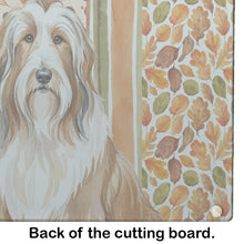 Load image into Gallery viewer, Fawn Bearded Collie Heirloom Fall Glass Cutting Board