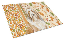 Load image into Gallery viewer, Fawn Bearded Collie Heirloom Fall Glass Cutting Board