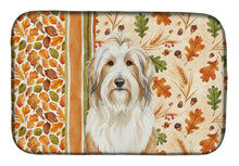 Load image into Gallery viewer, White and Tan Bearded Collie Heirloom Fall Dish Drying Mat