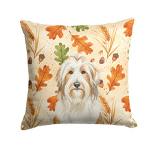 Load image into Gallery viewer, White and Tan Bearded Collie Heirloom Fall Throw Pillow