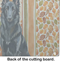 Load image into Gallery viewer, Belgian Sheepdog Groenendael Heirloom Fall Glass Cutting Board