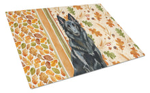 Load image into Gallery viewer, Belgian Sheepdog Groenendael Heirloom Fall Glass Cutting Board